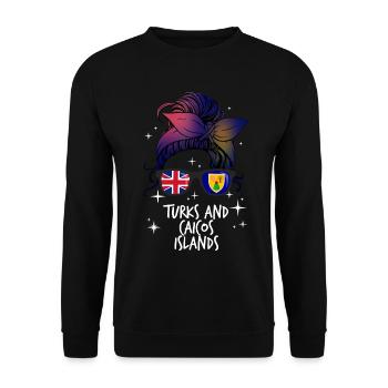 Turks and Caicos Islands - Unisex Sweatshirt - black - Front - Alina (178cm) & Michal (187cm)