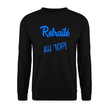 RETRAITE. RETRAITE. RETRAITEE. RETRAITE. - Sweat-shirt Unisexe - noir - Devant - Alina (178cm) & Michal (187cm)