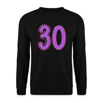 30. 30 ANS. 30e ANNIVERSAIRE. ANNIVERSAIRE 30 ANS. - Sweat-shirt Unisexe - noir - Devant - Alina (178cm) & Michal (187cm)