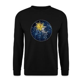 Cosmic Sun and Moon - Unisex Sweatshirt - black - Front - Alina (178cm) & Michal (187cm)