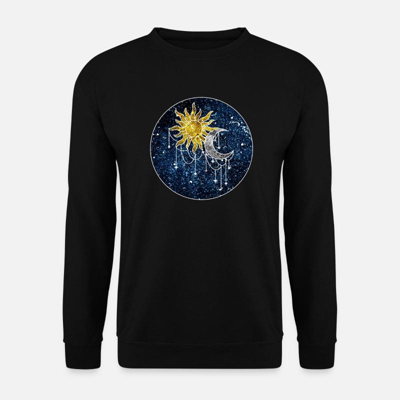 Cosmic Sun and Moon - Unisex Sweatshirt - black
