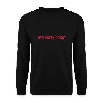 Der Osten rockt design - Unisex Pullover - Schwarz - Vorne - Alina (178cm) & Michal (187cm)