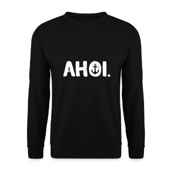 Ahoi Seemann Fischer Angler Meer - Unisex Pullover - Schwarz - Vorne - Alina (178cm) & Michal (187cm)