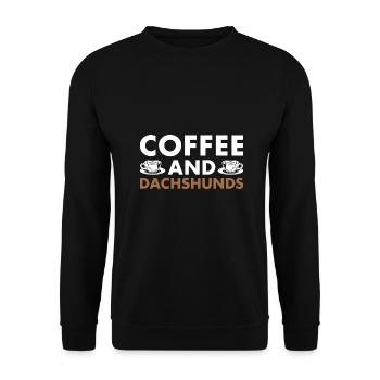 Coffee And Dachshund - Unisex Sweatshirt - black - Front - Alina (178cm) & Michal (187cm)