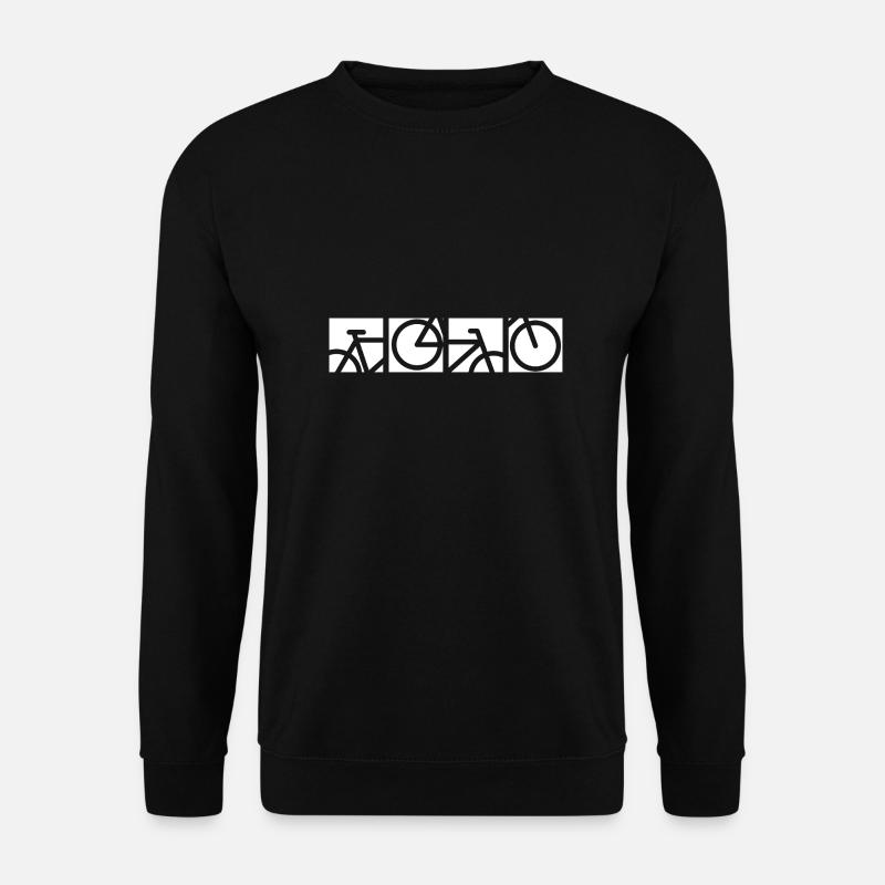 Fahrrad Teile Rad Lenkrad Sattel Abstrakt Motiv - Unisex Pullover - Schwarz