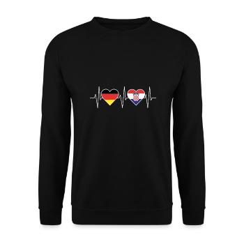 Pulse Gift Croatia Home Holiday - Unisex Sweatshirt - black - Front - Alina (178cm) & Michal (187cm)