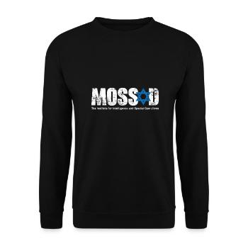 Mossad Gift Saying Jewish Hanukkah - Unisex Sweatshirt - black - Front - Alina (178cm) & Michal (187cm)