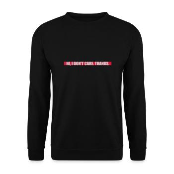 Hi I don't care - Unisex Sweatshirt - black - Front - Alina (178cm) & Michal (187cm)