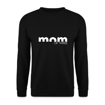 Mama von Drei Dreifache Mutter Muttertag Geschenk - Unisex Pullover - Schwarz - Vorne - Alina (178cm) & Michal (187cm)