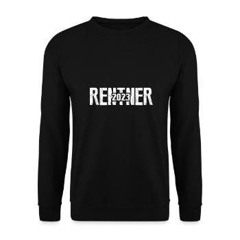 Rentner 2023, Pensionär, Endlich im Ruhestand! - Unisex Pullover - Schwarz - Vorne - Alina (178cm) & Michal (187cm)