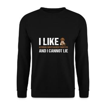 I Like German Shorthaired Pointer And I Cannot Lie - Unisex Sweatshirt - black - Front - Alina (178cm) & Michal (187cm)