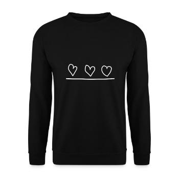 Ligne de cœur des trois cœurs - Sweat-shirt Unisexe - noir - Devant - Alina (178cm) & Michal (187cm)
