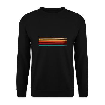 baguettes pour batteurs retro batterie vintage - Sweat-shirt Unisexe - noir - Devant - Alina (178cm) & Michal (187cm)