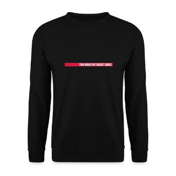 make my heart smile - Unisex Pullover - Schwarz - Vorne - Alina (178cm) & Michal (187cm)