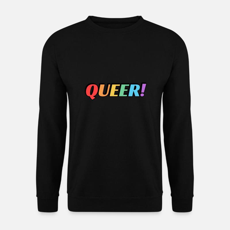 Queer rainbow text - Unisex Sweatshirt - black