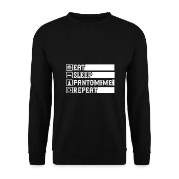 Circus Graphic Pantomime Repeat Circus Performer - Unisex Sweatshirt - black - Front - Alina (178cm) & Michal (187cm)