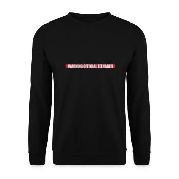 avertissement citation officielle d’adolescent - Sweat-shirt Unisexe - noir - Devant - Alina (178cm) & Michal (187cm)