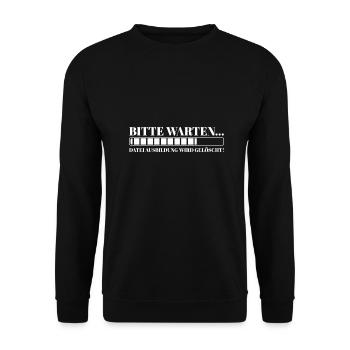 Bitte warten Datei Ausbildung wird gelöscht - Unisex Pullover - Schwarz - Vorne - Alina (178cm) & Michal (187cm)