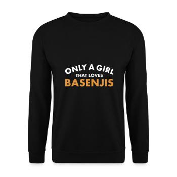 Chien Seulement Une Fille Qui Aime Basenji - Sweat-shirt Unisexe - noir - Devant - Alina (178cm) & Michal (187cm)