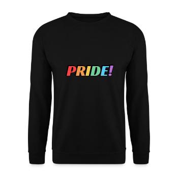 Pride rainbow text - Unisex Sweatshirt - black - Front - Alina (178cm) & Michal (187cm)