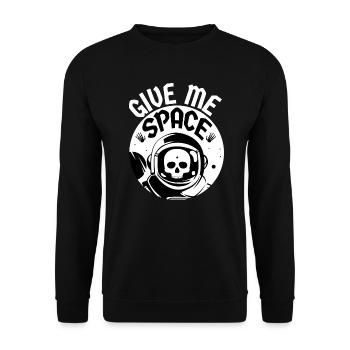 Give Me Space - Introvertiert Abstand Platz Einsam - Unisex Pullover - Schwarz - Vorne - Alina (178cm) & Michal (187cm)