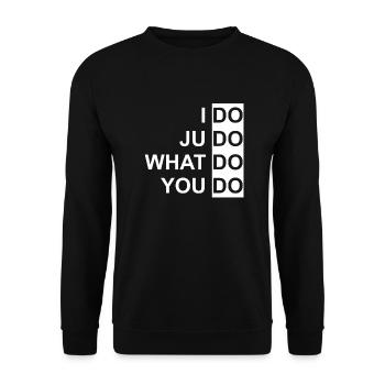 I do judo - Arts martiaux, La bague, Ceinture, Cadeau - Sweat-shirt Unisexe - noir - Devant - Alina (178cm) & Michal (187cm)
