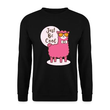 Cool Lama Lama Alpaca - Paroles drôles - Sweat-shirt Unisexe - noir - Devant - Alina (178cm) & Michal (187cm)