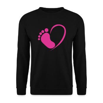 Baby foot heart pink - Unisex Sweatshirt - black - Front - Alina (178cm) & Michal (187cm)
