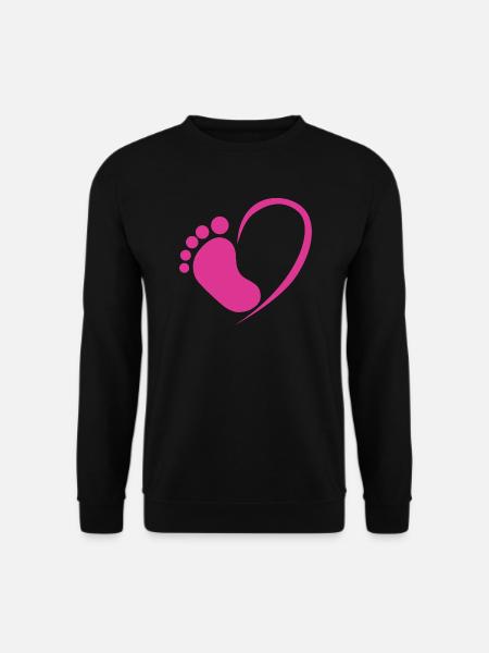 Baby foot heart pink - Unisex Sweatshirt - black