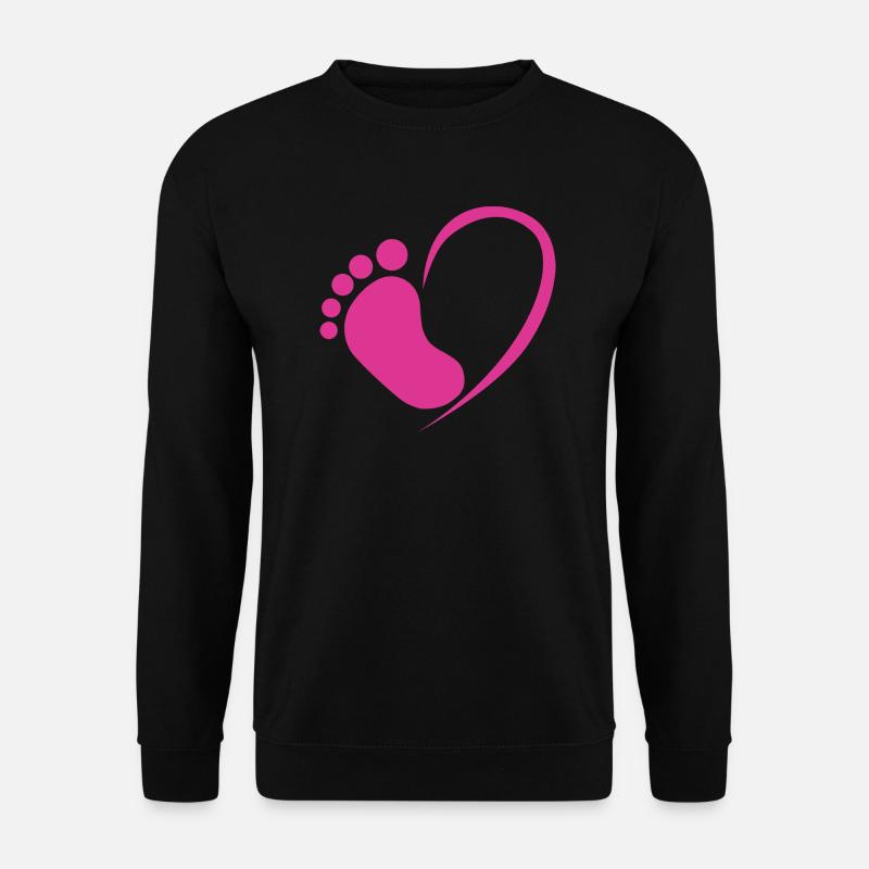 Baby Fuß Herz Rosa - Unisex Pullover - Schwarz