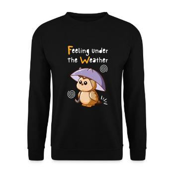 Feeling Under The Weather. Cute Owl. Black. - Unisex Sweatshirt - black - Front - Alina (178cm) & Michal (187cm)