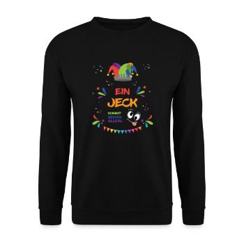 Un Jeck vient rarement seul - Carnaval carnaval - Sweat-shirt Unisexe - noir - Devant - Alina (178cm) & Michal (187cm)