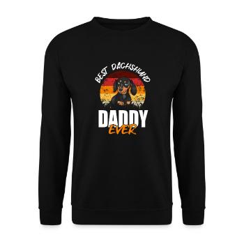 Bester Dackel-Daddy aller Zeiten - Unisex Pullover - Schwarz - Vorne - Alina (178cm) & Michal (187cm)