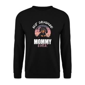 Beste Dackel-Mami - Unisex Pullover - Schwarz - Vorne - Alina (178cm) & Michal (187cm)