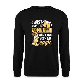 Bier Trinken - Unisex Pullover - Schwarz - Vorne - Alina (178cm) & Michal (187cm)