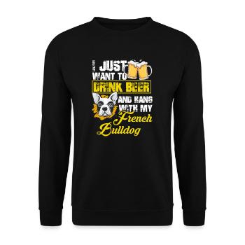 Bier Trinken - Unisex Pullover - Schwarz - Vorne - Alina (178cm) & Michal (187cm)