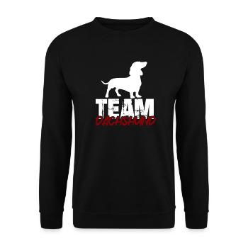 Team Dachshund - Unisex Sweatshirt - black - Front - Alina (178cm) & Michal (187cm)