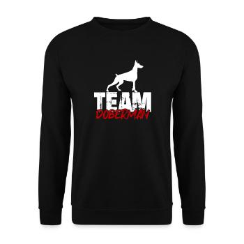 Team Dobermann - Unisex Sweatshirt - black - Front - Alina (178cm) & Michal (187cm)