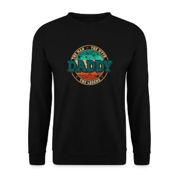 Papa The Legend - Unisex Sweatshirt - black - Front - Alina (178cm) & Michal (187cm)