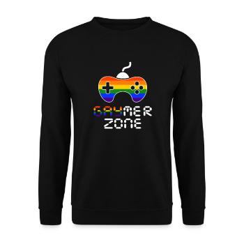 Pour les joueurs et les gaymers - Sweat-shirt Unisexe - noir - Devant - Alina (178cm) & Michal (187cm)