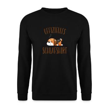 Offizielles Schlafshirt Beagle Hund - Unisex Pullover - Schwarz - Vorne - Alina (178cm) & Michal (187cm)