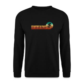 Retro Bike Funny Cyclist - Unisex Sweatshirt - black - Front - Alina (178cm) & Michal (187cm)