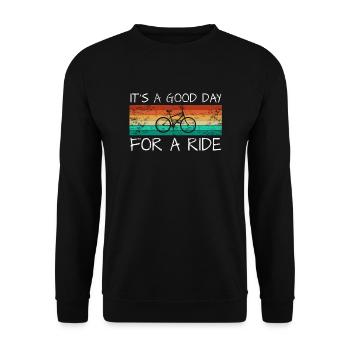 Retro Bike Funny Cyclist - Unisex Sweatshirt - black - Front - Alina (178cm) & Michal (187cm)