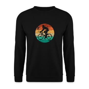Retro Bike Funny Cyclist - Unisex Sweatshirt - black - Front - Alina (178cm) & Michal (187cm)