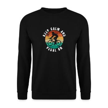 Retro Bike Funny Cyclist - Unisex Sweatshirt - black - Front - Alina (178cm) & Michal (187cm)
