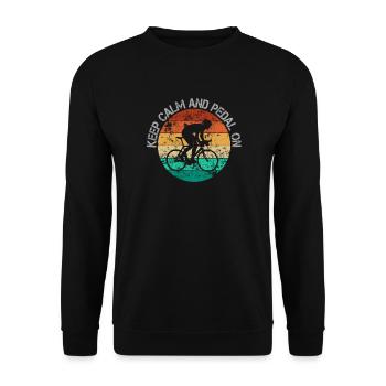 Retro Bike Funny Cyclist - Unisex Sweatshirt - black - Front - Alina (178cm) & Michal (187cm)
