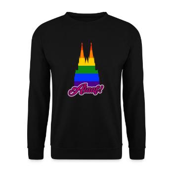 Chaque Jeck est différent! Moi aussi. Carnaval LGBTQ de Cologne - Sweat-shirt Unisexe - noir - Devant - Alina (178cm) & Michal (187cm)