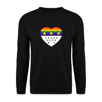 Jede Jeck es anders! Ich auch. LGBTQ Karneval Köln - Unisex Pullover - Schwarz - Vorne - Alina (178cm) & Michal (187cm)