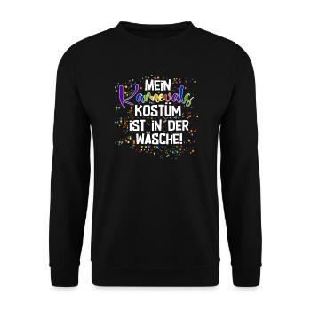 Mein Kostüm ist in der Wäsche - Unisex Pullover - Schwarz - Vorne - Alina (178cm) & Michal (187cm)