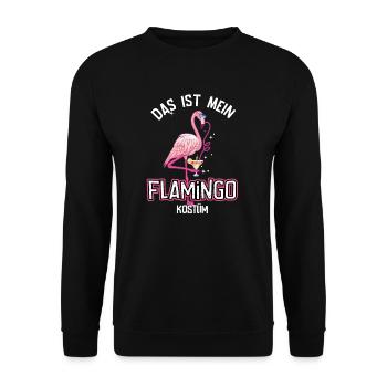 Karneval Kostüm Flamingo - Unisex Pullover - Schwarz - Vorne - Alina (178cm) & Michal (187cm)
